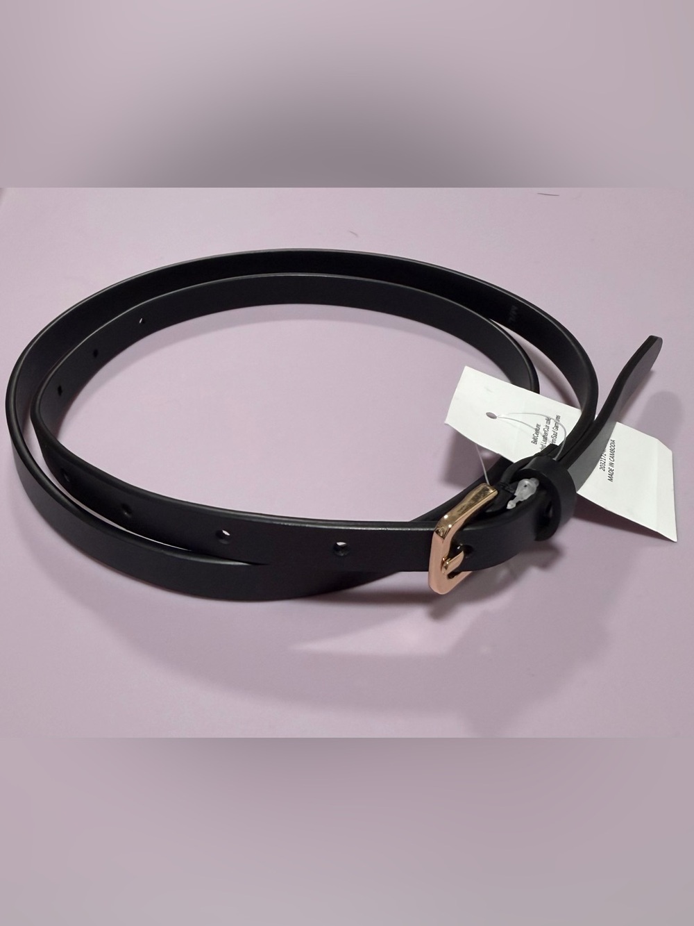 J. Crew factory Skinny Black Women’s Leather Belt with Gold Buckle